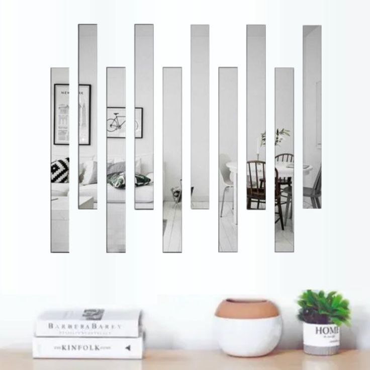 ✨ بيانو المرايا – ديكور جداري لامع 16 قطعة - الصورة 2