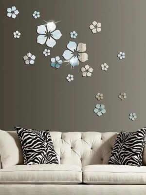 ✨ وردات المرايا – 20 قطعة ديكور جداري لامعة